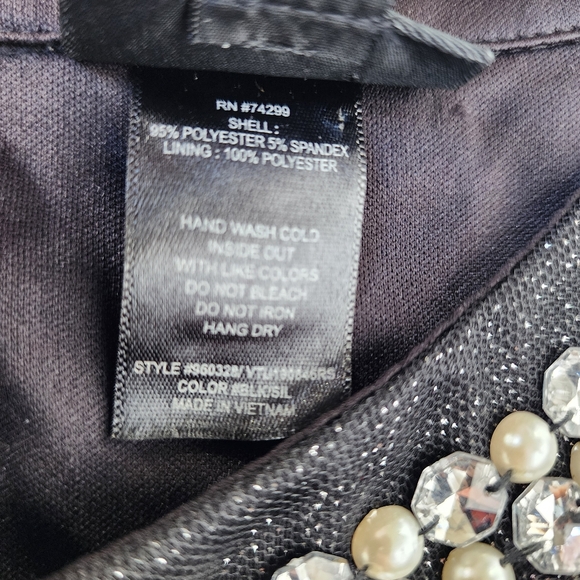 Enfocus Long Evening Dress Special Occasions Shimmer Glitter Black Silver 20W - Picture 14 of 14